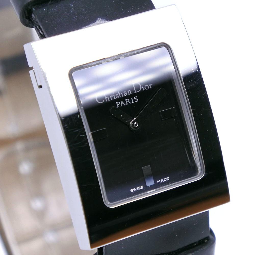 Dior Maris Watches D78-109 Silver-/black blackDial Stainless Steel/leather Quartz Analog Display Women Used