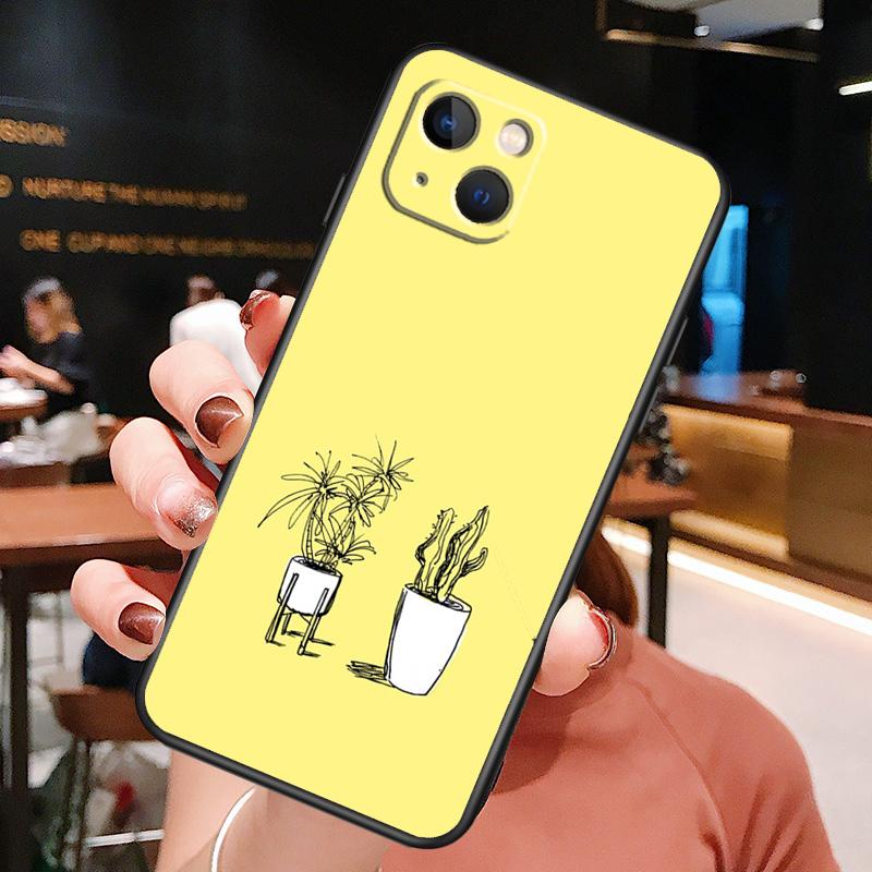 Plant Cactus Phone Case For iPhone 16 Pro Max 15 13 12 11 14 Pro Max Plus 12 13 Mini XR 16e Funda Cover