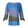 Damenmode V-Ausschnitt Druck 3/4 Ärmel Druck T-Shirt Slim Top Lässige Oberteile
