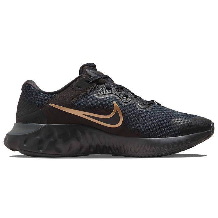 Nike Renew Run 2 Black Metallic Gold Men Sneakers Dark-Smoke-Grey CU3504-010