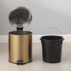 5L Champagne Gold Pedal Trash Can with Lid for Kitchen Use