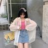 WTEMPO Chiffon Shirt Women Summer Thin Sun Protection Shirt Solid Casual Top StreetWear Versatile Shirt Vintage Female Clothing