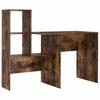 Desk with Shelf Smoked Oak 131.5 X 50 X 106.5 Cm
