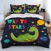 Cartoon Dinosaur Space Cute Dino Children Duvet Cover Set HD Comforter Cover for Kids Bedding Sets Bedclothes Bedroom Decor