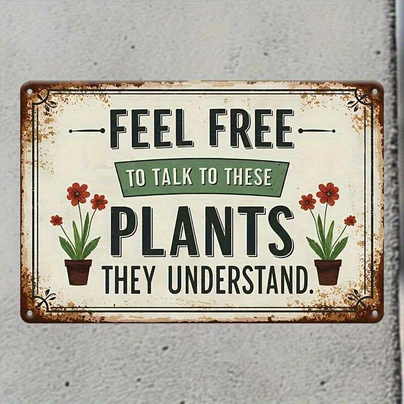Vintage Floral Plant Wall Art Metal Tin Sign Decor L