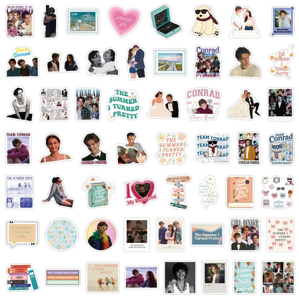 55 'The Summer I Turned Pretty' Cartoon Graffiti Stickers - DIY Set