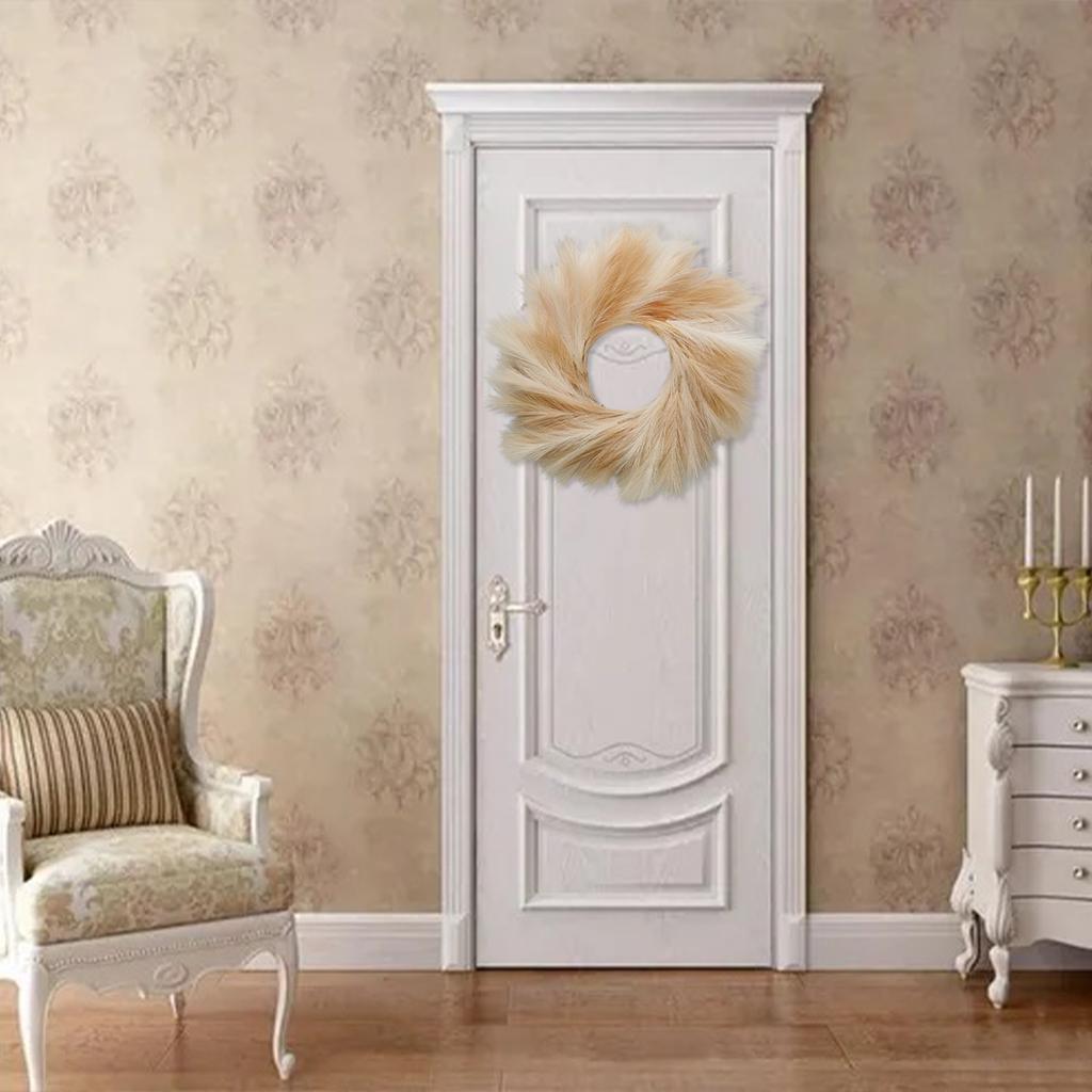 Artificial Pampas Grass Wreath Simulated Reed Wreath Faux Pampas Grass Wreath Decor for Home Living