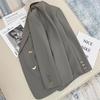 Korean Grey British-Style Women's Fashion Suit Jacket