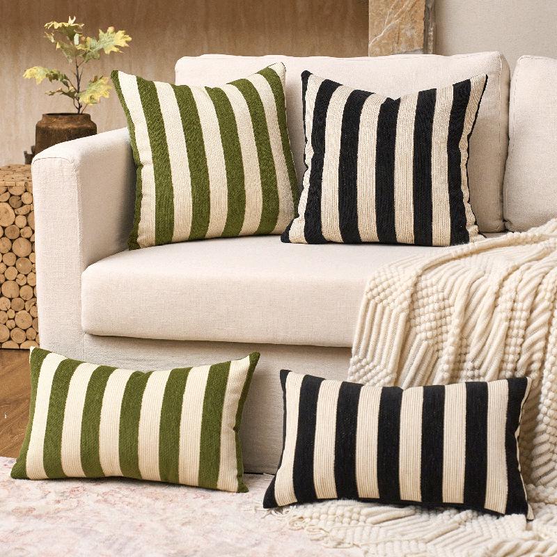 Randigt Chenille Dekoradopplagg - Modern Bohemisk Stil (Ingen insats)