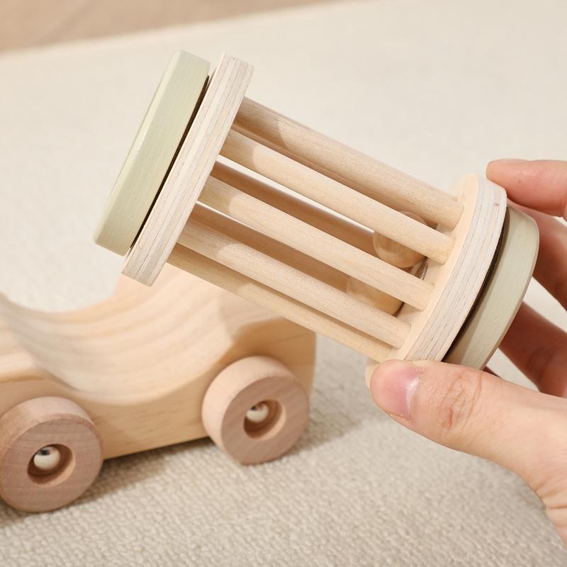 Kids Wooden Rail Train Toy Children Assembled Building Block Toy Newborns Early Educational Aid Toys Montessori Finger Fine Game