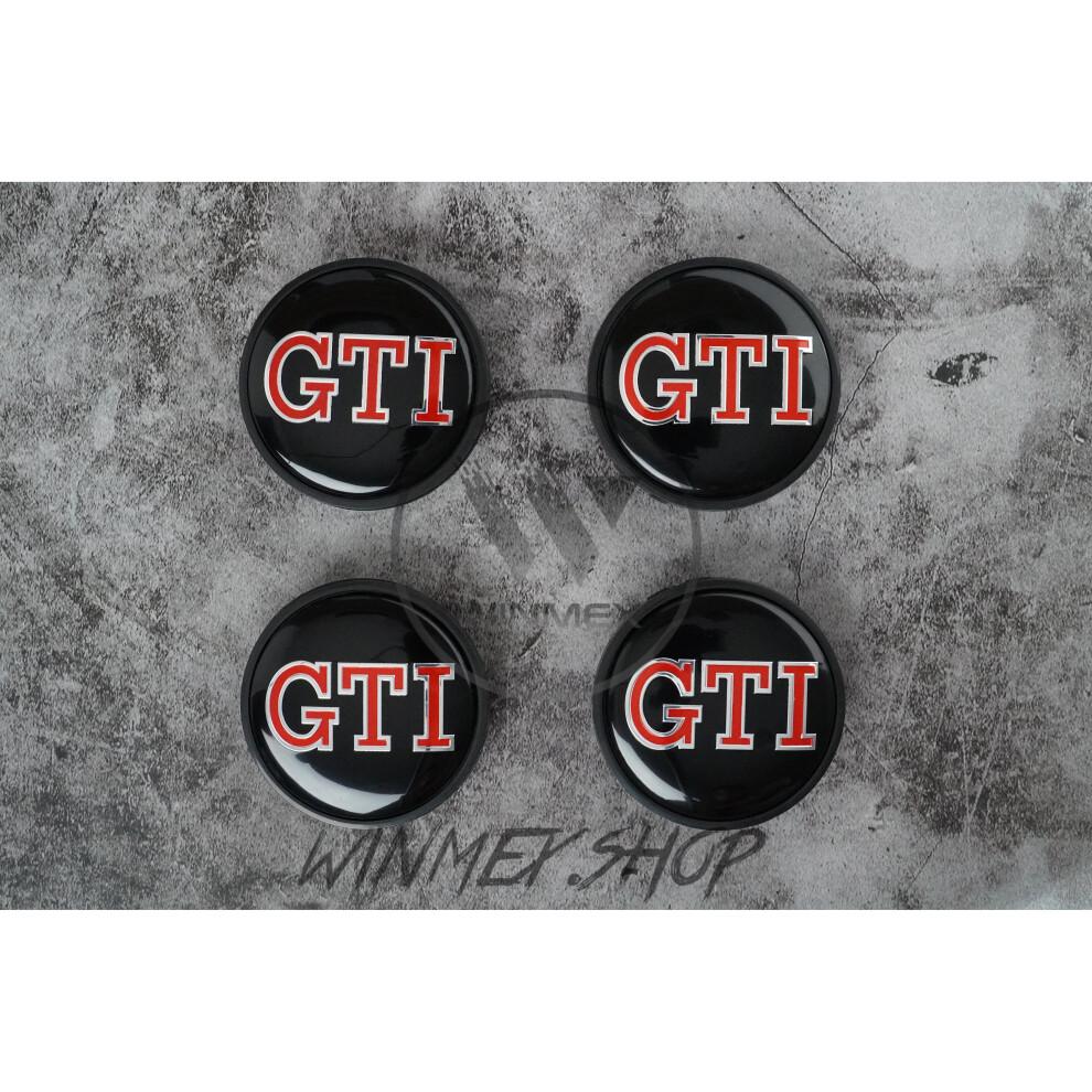 Set of 4 Volkswagen GTI alloy wheel caps 65mm