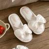 Ladies, Bows, Linen Slippers, Indoor Slippers, Casual Slippers, Comfortable, Cotton and Linen, Floor Shoes