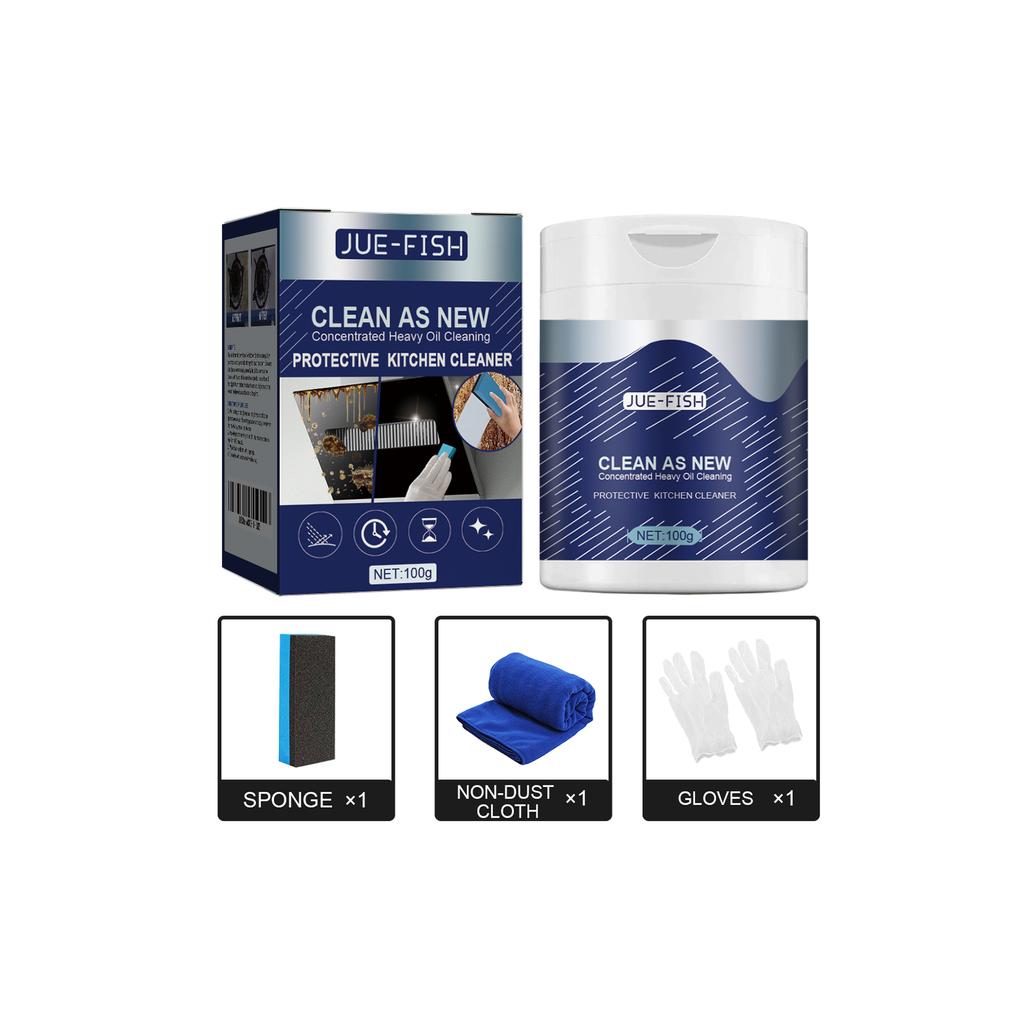 Kitchen Cleaning Powder for Grease - Powerful Degreaser for Range Hood, Stove, Tap, Removes Stubborn Stains & Restores Shine