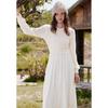 Betu Women's Elegant Twisted Rope Brushed Lace Long Sleeve Dress