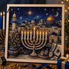 Beginner Friendly Craft DIY Hanukkah Pearl Art Kit, 3D Mosaic Bead Set, Creative Indoor Garden Decor Ritual Activity Making Kit for Traditional