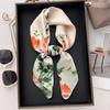Summer Literary Flowers Chinese Style Small Square Scarf Going Out Windproof Age-Reducing Headscarf Decorative Headband Fashion Silk Scarf