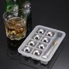 Ice Balls Whiskey Stones, 2.5cm Diameter, Storage Case, 2 Ice Tongs Included, Reusable Stainless Steel, Non-Melting Ice, 8 Pieces