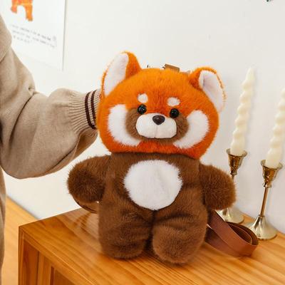 Adorable Plush Panda and Raccoon Backpack - Cute Cartoon Style for Kids