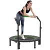 40 Zoll faltbares Mini-Fitness-Trampolin, mit verstellbarem Schaumstoffgriff, Grün