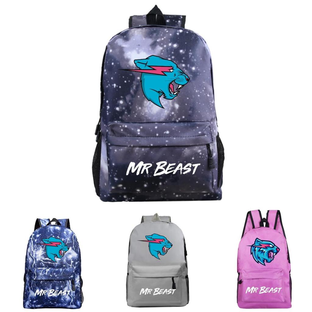 Mr Beast Lightning Cat Backpack High Capacity School Bag With Breathable Material
