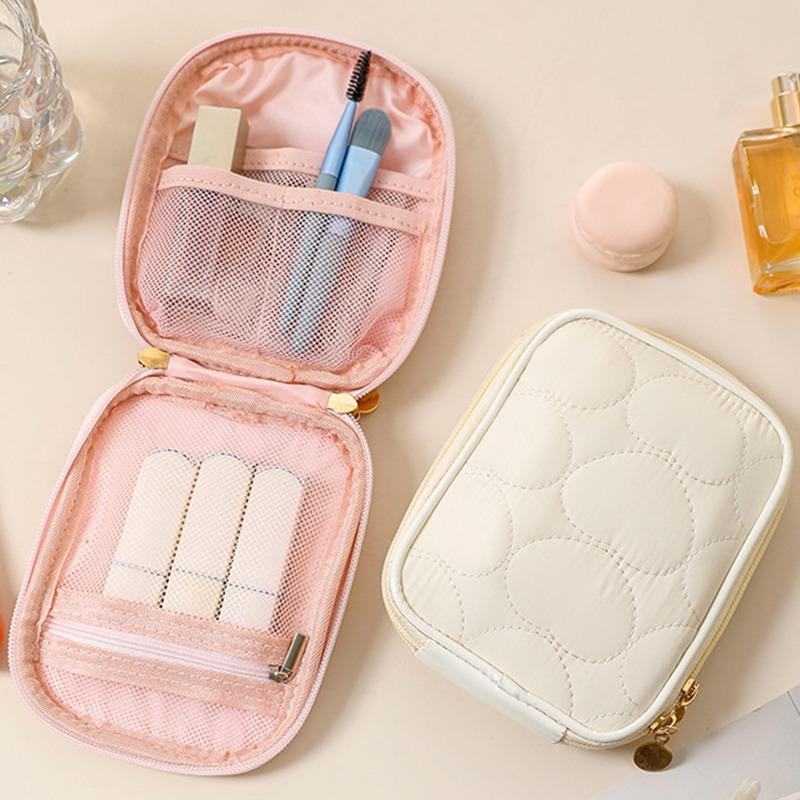 Travel Mini Makeup Organizer Bag Small Cute Makeup Bag Cosmetic Zipper Toiletry Storage Clutch Pouch for Women