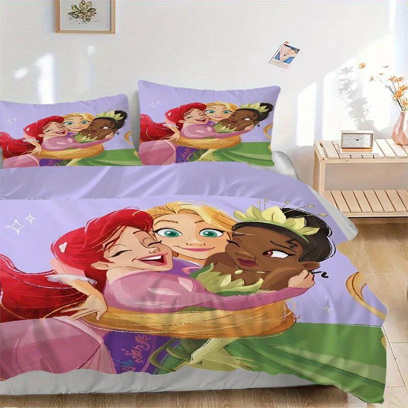 3pcs Set Disney Princess Friendship1pc of Quilt Cover+2pcs of Pillowcase, No Core, Print Bedding, All Seasons Bedroom Setting116