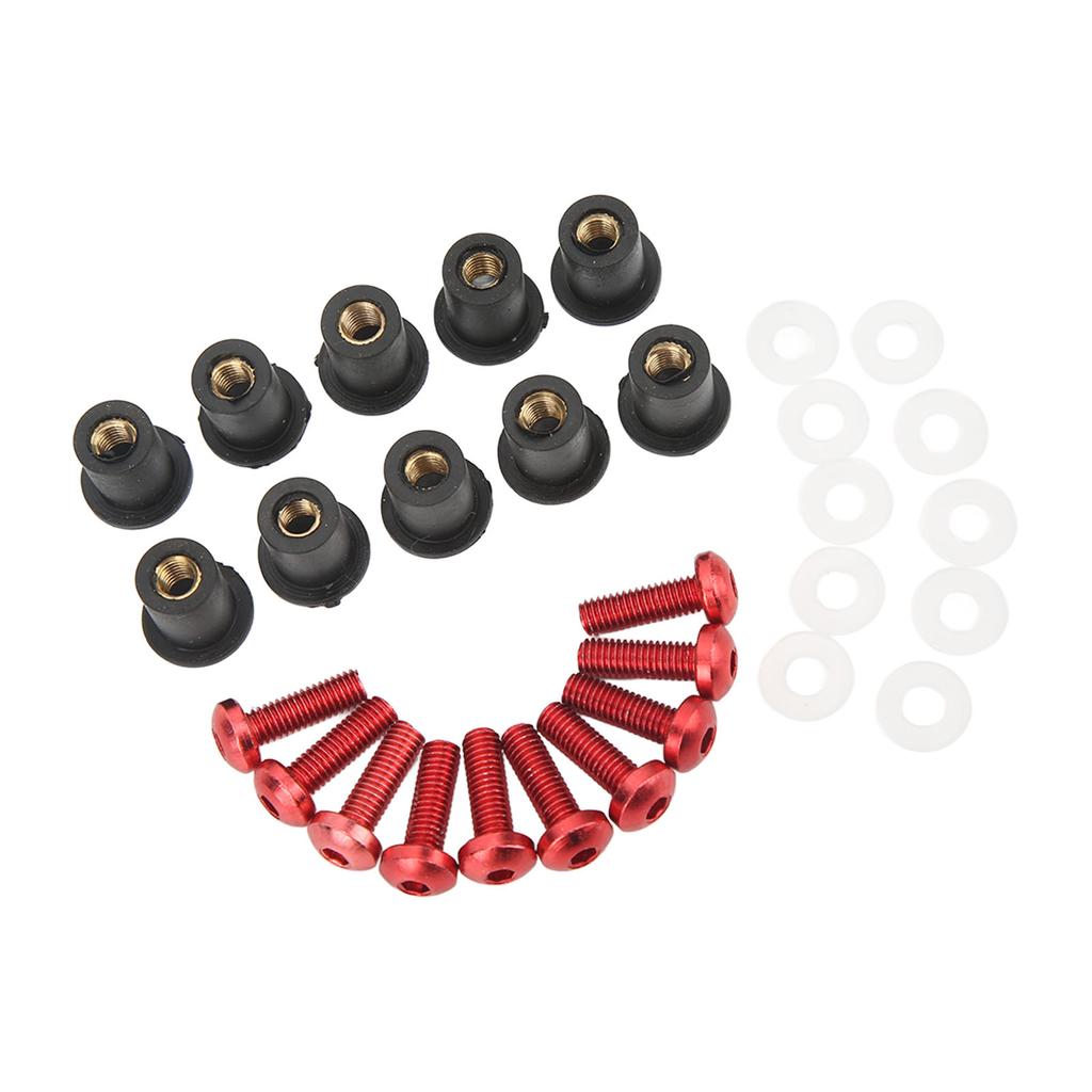 M5 Motorcycle S Nuts Gaskets Set Aluminum Alloy Rubber Replacement for
