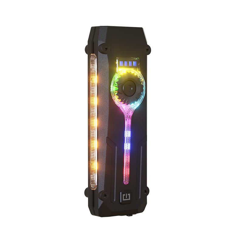Slim EDC Flashlight Dual Direction Metal Clip Magnetic Body Three Light Modes RGB Laser Pointer 7 Color Changing Function Gift