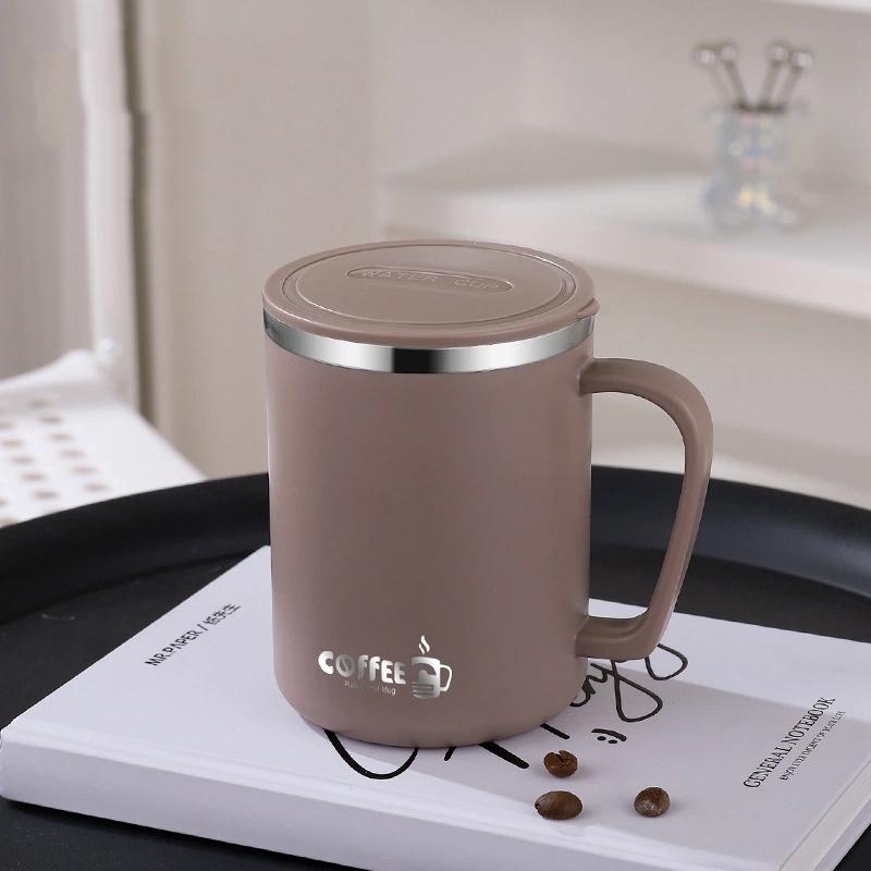 480ml 304 Stainless Steel Double Wall Insulated Mug With Handle Portable Leak-proof Milk Coffee Cup Student Water Cup Drinkware