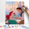 Disney digital oil painting art painting mermaid prince castle seaside romance handmade diy home decorations