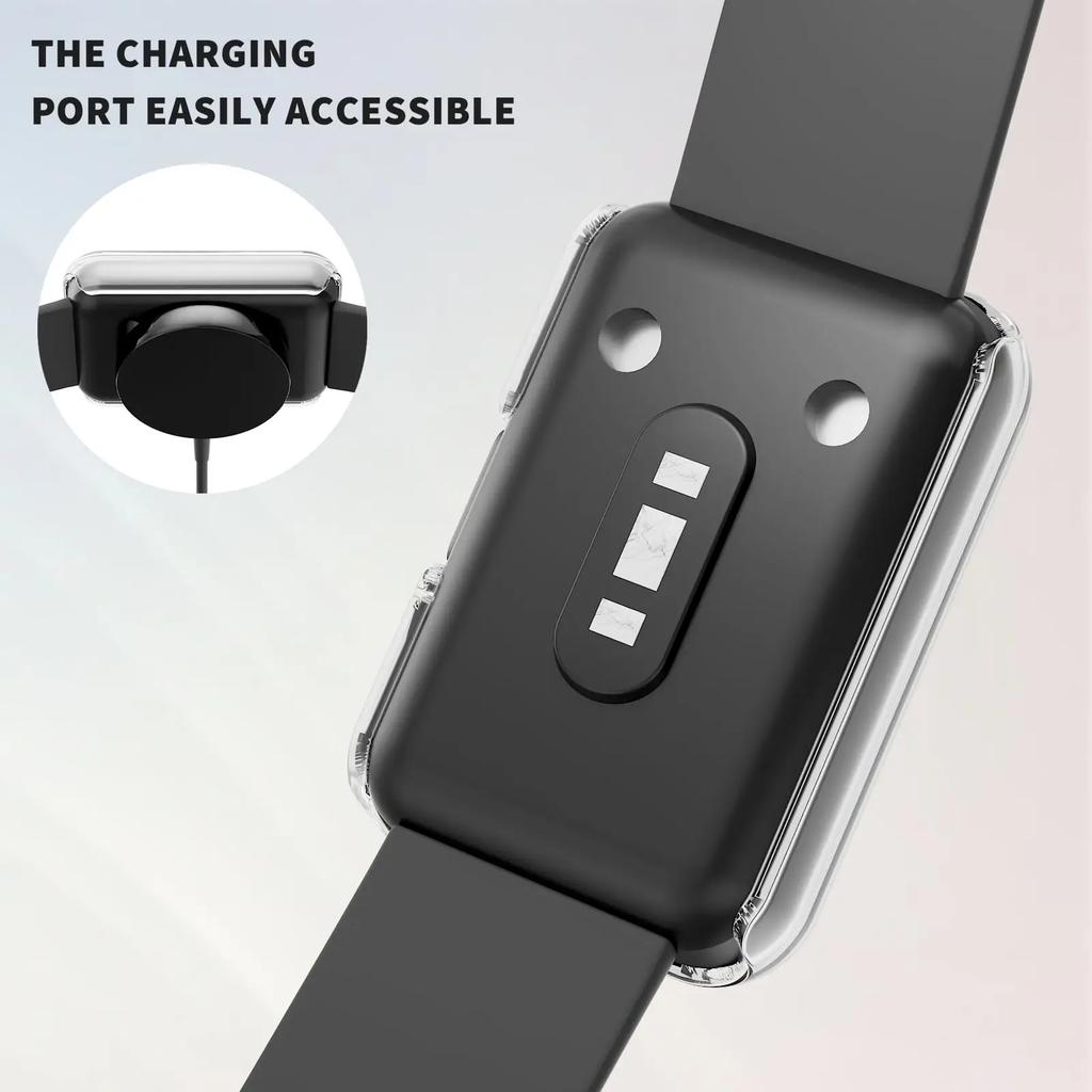 Glass+Case for Samsung Galaxy Fit 3 Accessories 2024 All-around Anti-scratch PC Frame Screen Protective Bumper Galaxy Fit3 Cover