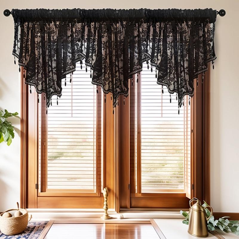 Lace Sheer Curtains Quick Installation Set Sunlight Control Multipurpose Interior Designs Window Covering Set