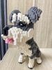 BALODY Blocks Dog Building Blocks Animal Mini Blocks Kids DIY Present Assembly Gift (Schnauzer)
