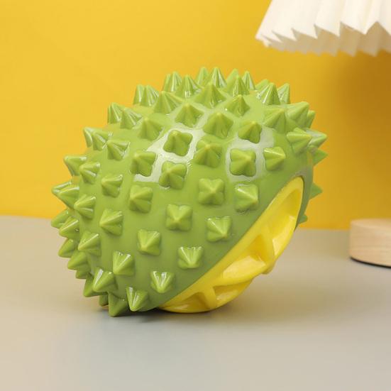 Squeaky Durian Dog Toy Spiky Durian Dog Chew Toy Teeth Cleaning Toy for Aggressive Chewers Outdoor Training Fetch Game