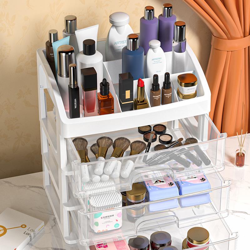 Desktop Cosmetic Organizer: Nail Art, Lipstick, and Mask Storage with Drawers