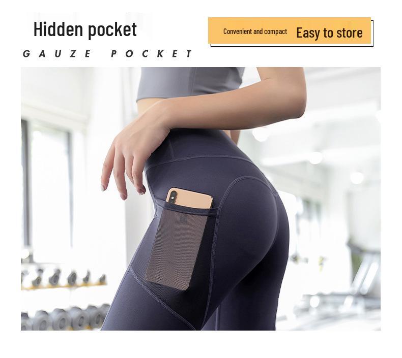 Peach Butt Seamless High Waist Yoga Leggings with Mesh Pockets