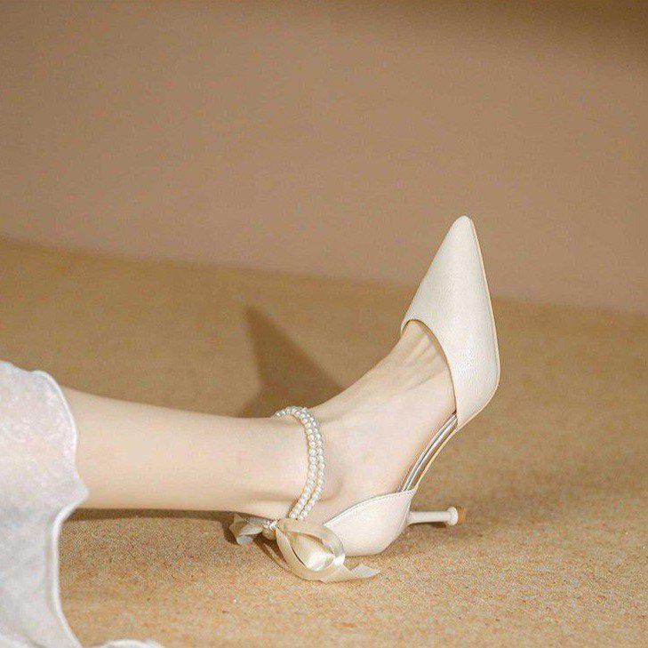 2025 Summer Stiletto One-Strap D'Orsay Heels - Elegant Bridesmaid Sandals