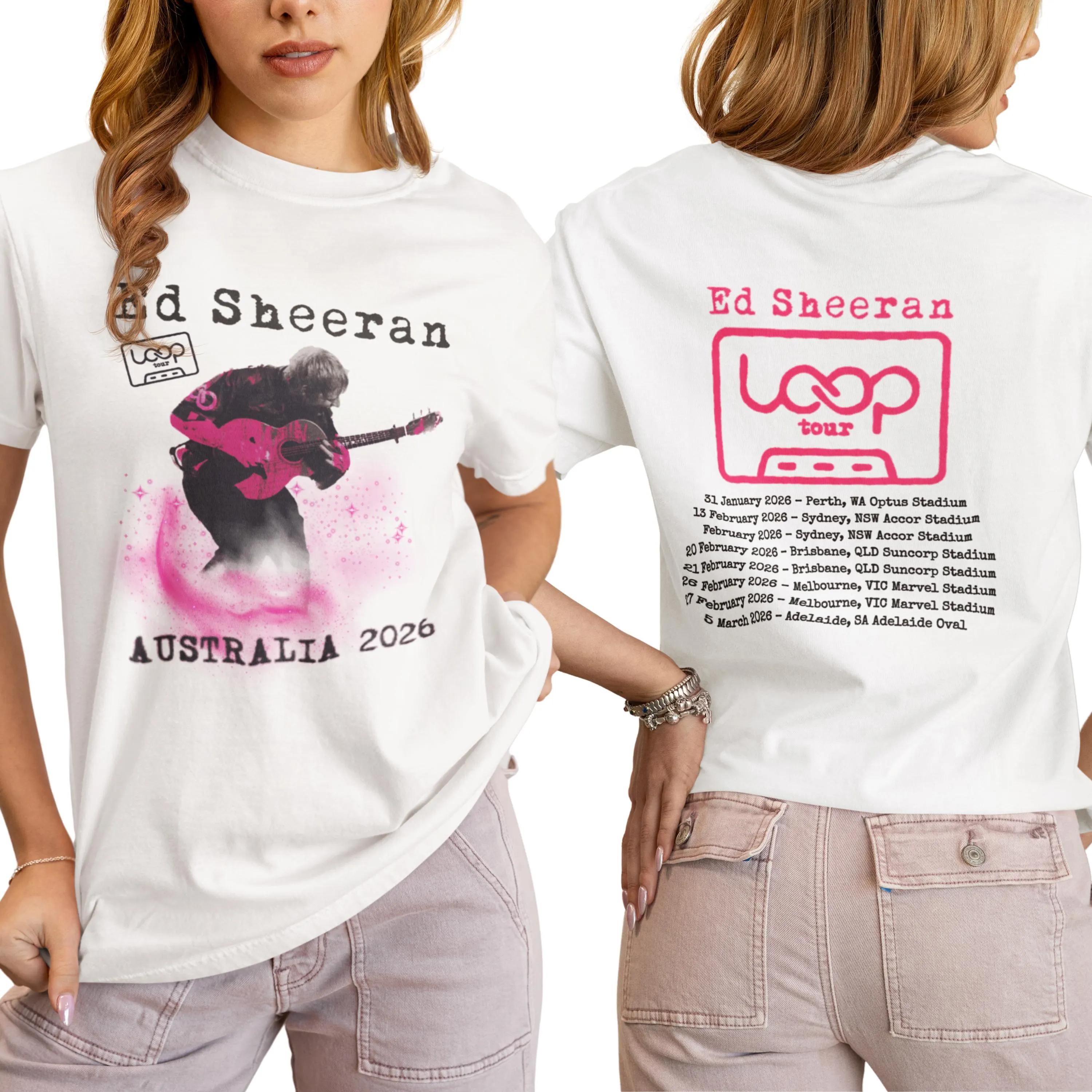 Ed Sheeran Loop Tour Tshirt Ed Sheeran Australian Tour Shirt Ed Sheeran Merch Loop Tour 2026 Australian Loop Tour 2026 Merch S