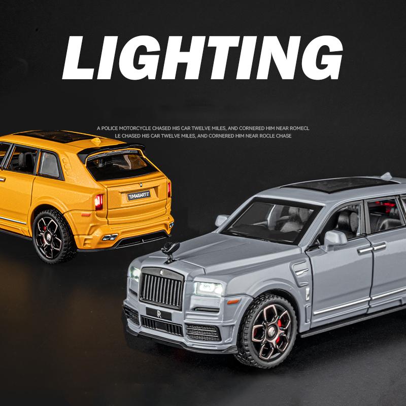 1/36 Rolls Royce Cullinan Alloy Car Model Simulation Diecast Metal Toy Vehicles Model Sound and Light Collection Children Gift