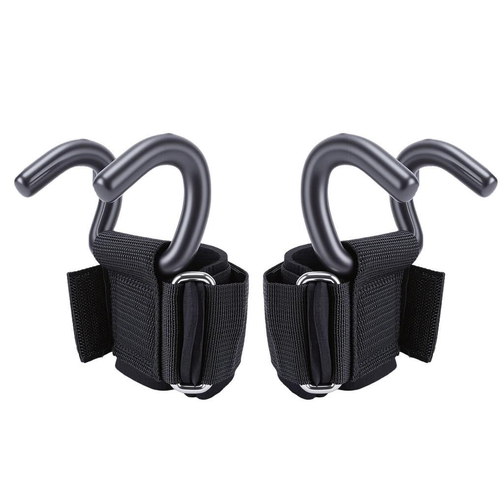2 Pcs Weight Lifting Hook 330lbs Load Bearing Fitness Wrist Strap Hand Grip Support for Deadlift Pull Up