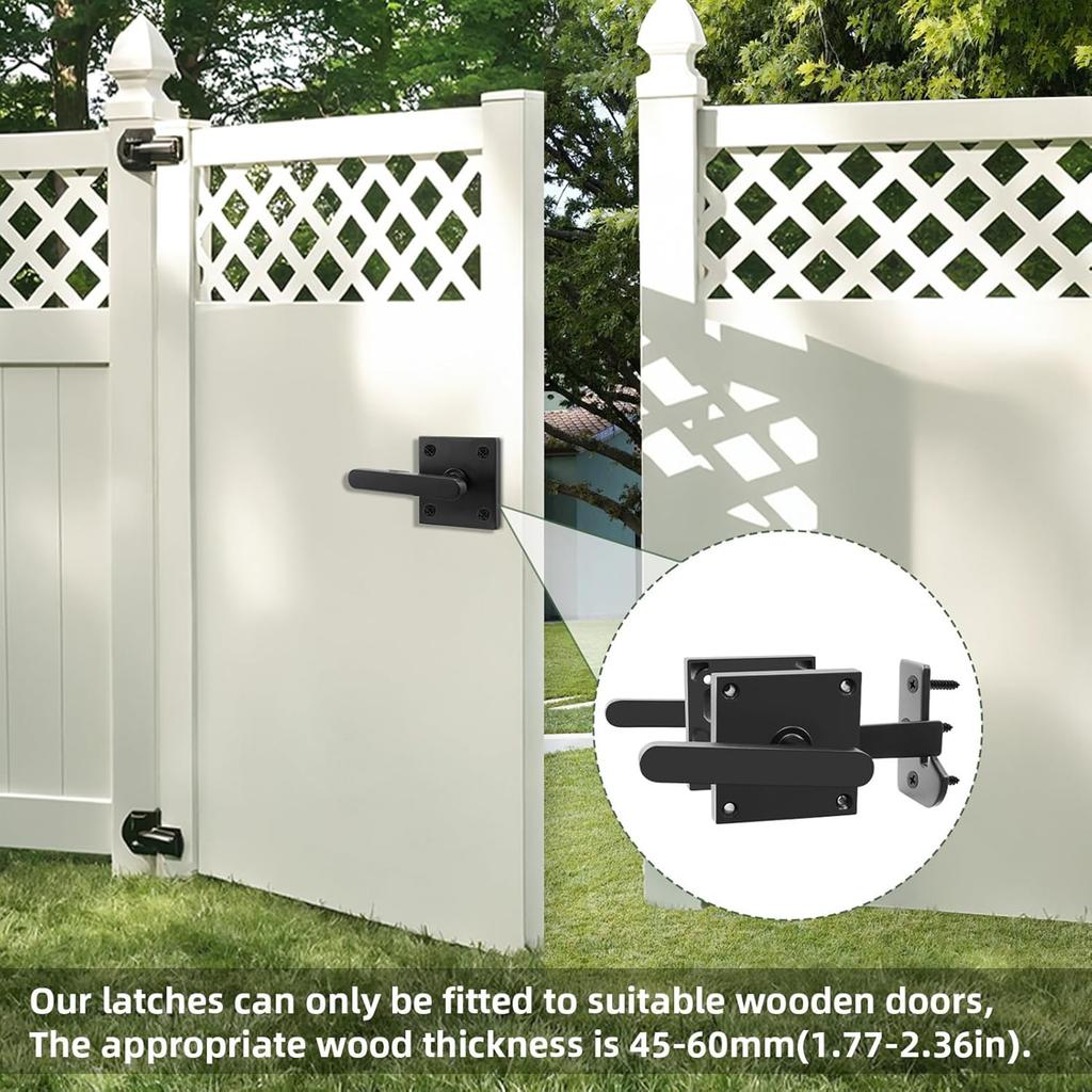 Double Side Auto Gate Latches Heavy Duty Swinging Door Lock Hardware Fence Lock for Indoor and Outdoor Use Enduring