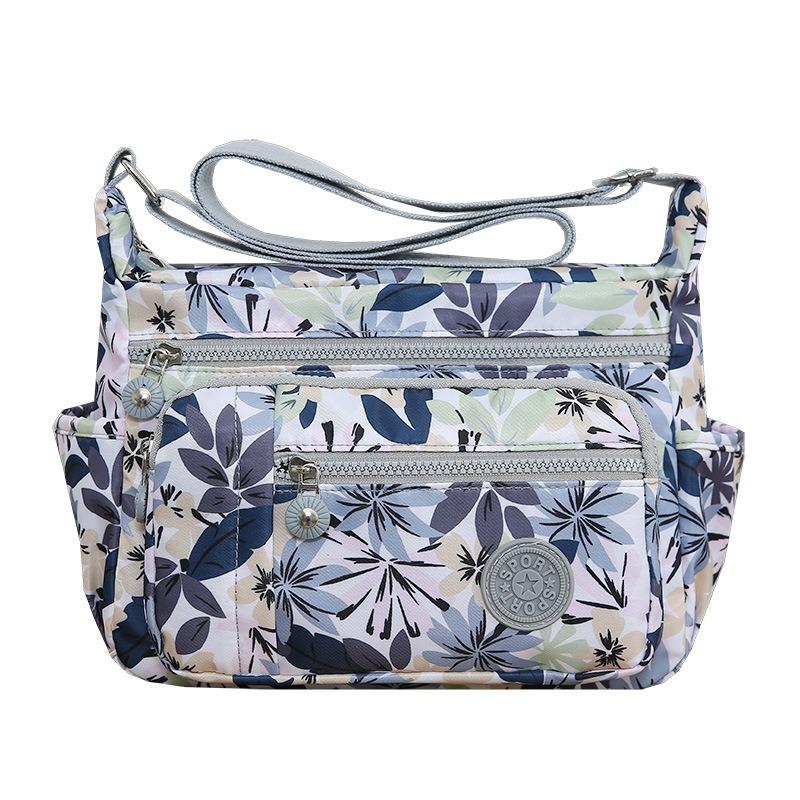 New Vintage Fashion Crossbody Bag Print Multi-Layer Large Capacity Middle-Aged Mom Bag Oxford Fabric Women Bag