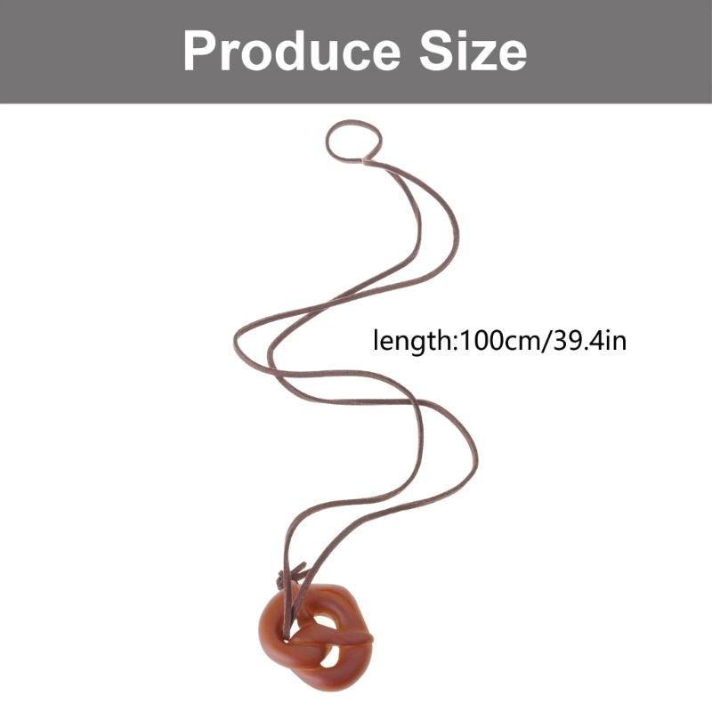 Multipurpose Artistics Bread Charm Necklace Featuring Wreath Bagel and Smiling Pretzel Miniatures Fashion Accessory