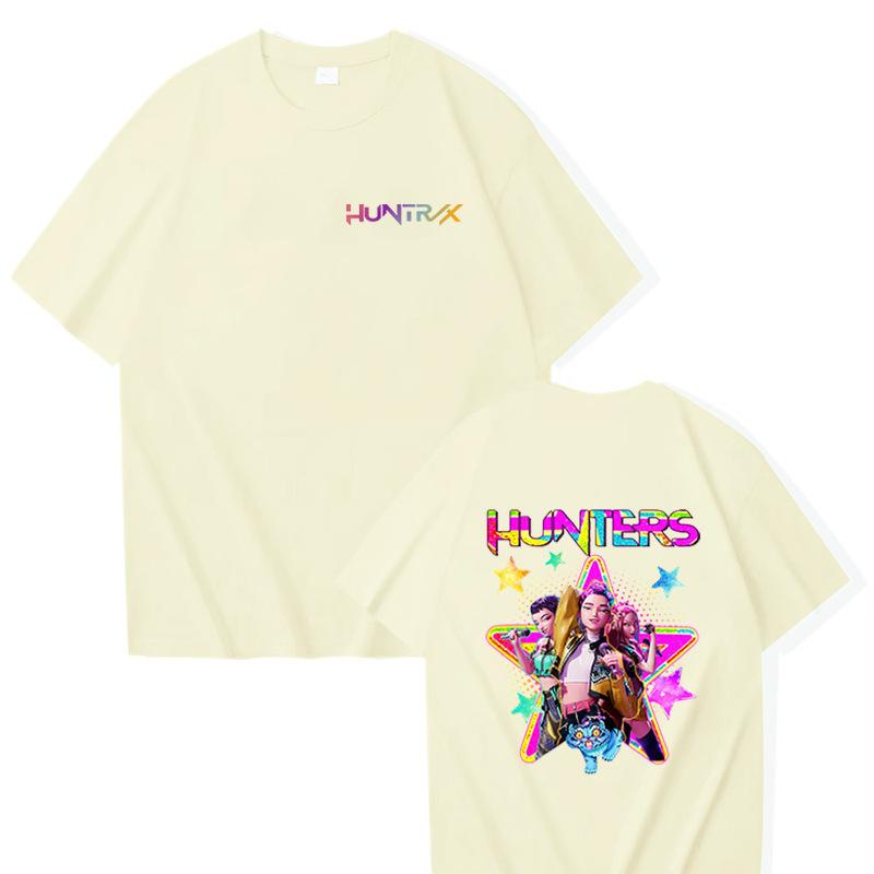 Movie KPop Demon Hunters T-shirts Cute Kawaii Rumi Mira Zoey Graphic T-shirt Men Women Fashion Oversized T Shirts