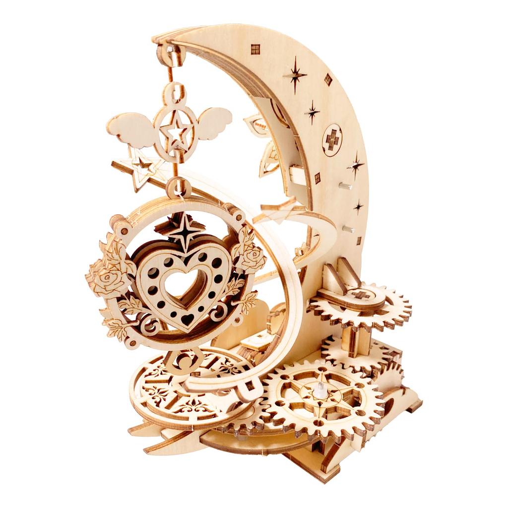 3D Wooden Puzzle for Adults and Teens, DIY Music Box Wooden Building Model Kit, Mechanical Jigsaw Puzzle, Construction Craft Kit, Hobby, Ages 14+