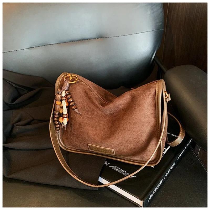 Retro Women Bag,Suede-Like Faux Leather Elegant Crossbody Shoulder Bag for Work,women's handbag