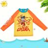 Nezha Boys' Cartoon Swimwear 3-Piece Set: Long Sleeve, Shorts, Seaside Style