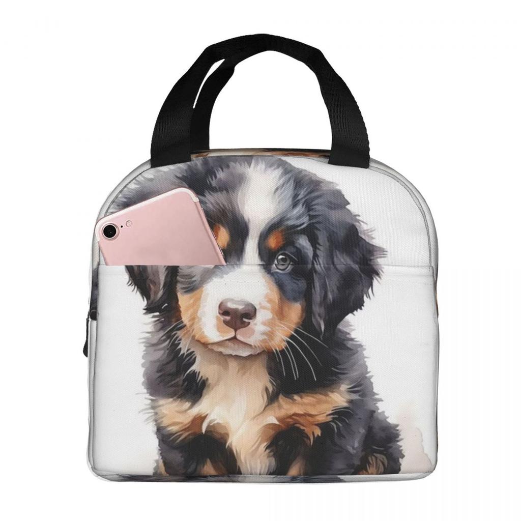 Bernese Mountain Dog Animal Insulated Lunch Bag for Women Children Leakproof Food Boxes Thermal Lunch Box Tote