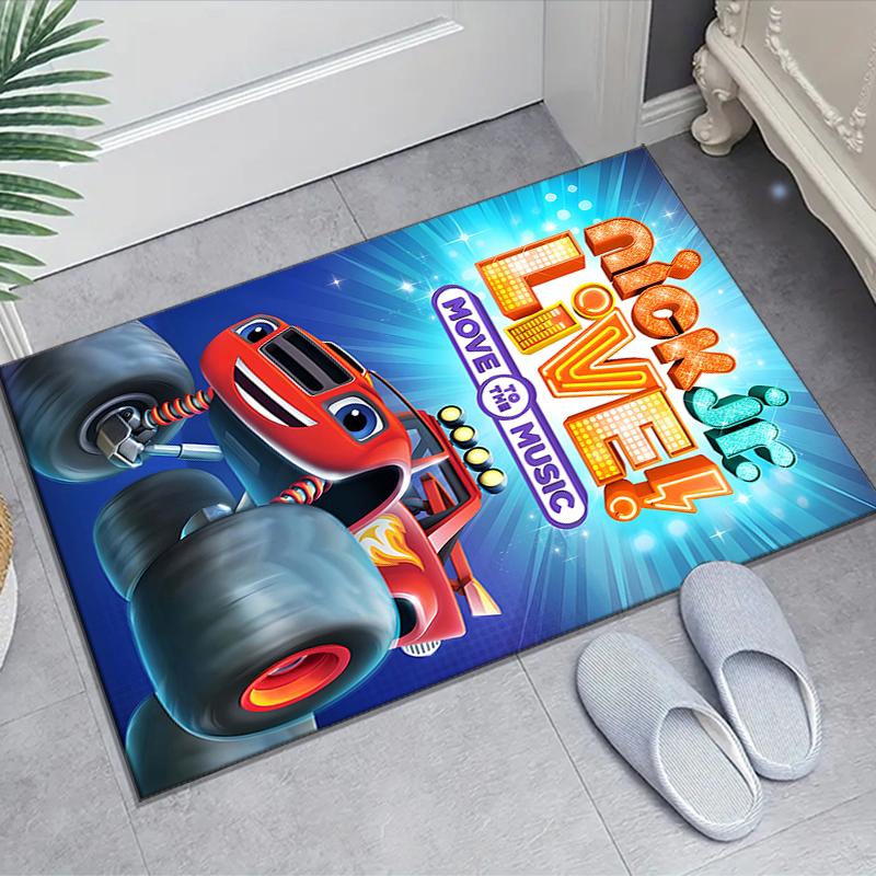 1pc Blaze and the Monster Machines (2) Design Area Rug - Non-Slip, Soft & Cozy Floor Mat for Living Room, Bedroom, Office - Indoor/Outdoor Decorative