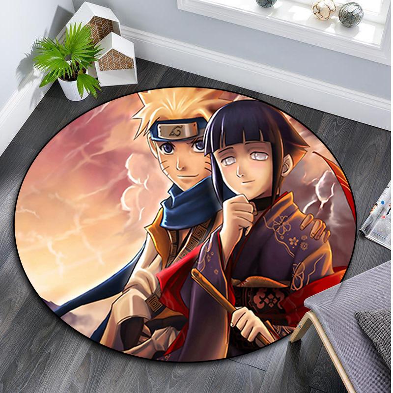 1Pc Naruto Circular Rug Office Decorative Carpet For Living Room Bedroom Door Mat Floor Carpet Computer Chair Area Rug